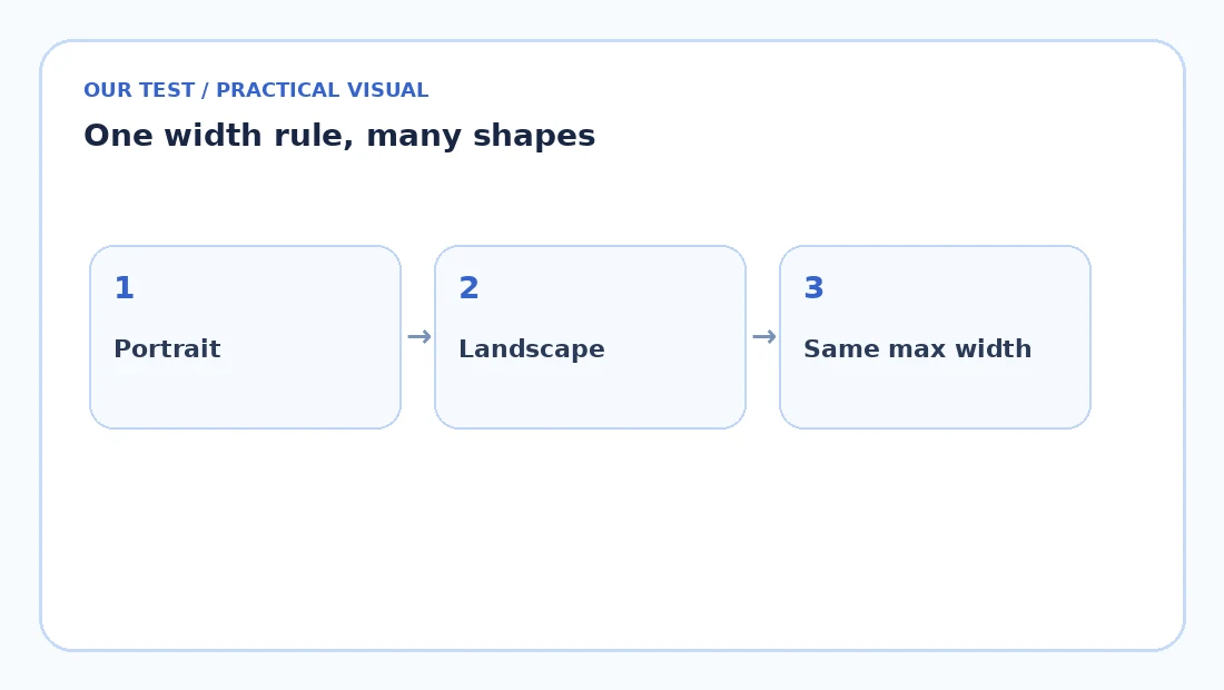 Batch resizing diagram with portrait and landscape images sharing the same width limit